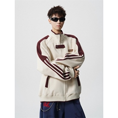 706-LK3901-P85现货秋季美式拼接运动卫衣情侣开衫上衣外套潮，女装短外套，星座706