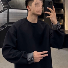现货HT32-P45拼接假两件长袖T恤男内搭打底衫卫衣休闲，男装T恤，星座1501-3