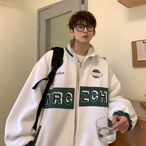 ZJ55-P85-针织料拼接撞色刺绣夹克男现货,现货!,男装夹克,星座1408-1