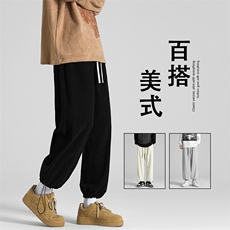 显高显瘦百搭潮流抽绳高弹灯芯绒聚酯纤维1001-特批35，男装休闲裤，星座718-1