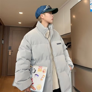 美式高街pu皮棉服男冬季痞帅宽松面包服外套潮牌设计感棉衣图片