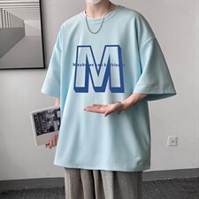 HT73260-P22华夫格t恤男短袖男大码五分袖大皂风，男装T恤，电商A040