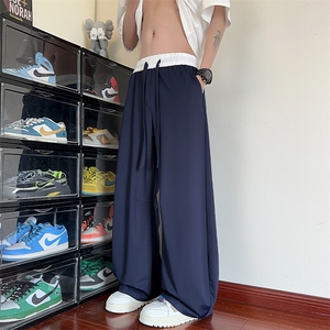 特批P30无差价夏季撞色腰薄款冰丝顺滑男宽松长裤弯刀裤K5769B图片