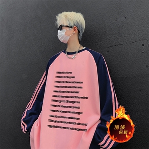 抖音得物供货 提供视频 秋冬重磅美式宽松织带圆领卫衣0723图片