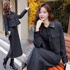 小香风套装2024秋新款轻奢高级感女人味韩系千金chic半身裙两件套，女装套装/套裙，雅静靓衣