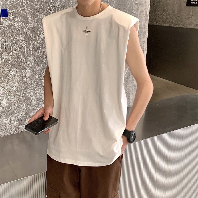 1美式港风垫肩四角星设计背心大码M-5XL休闲背心男BX8764P25控39,男装背心/马甲,星座226-2