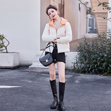 时尚潮流女装棉服冬季保暖短款外套显瘦百搭羽绒棉衣，女装棉衣/棉服，浪花E族（衣布洛）