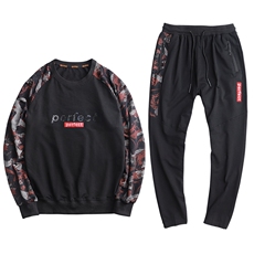 运动套装男士春季卫衣休闲运动服装两件套加肥加大L-9XL9568P130，男装套装，星座802