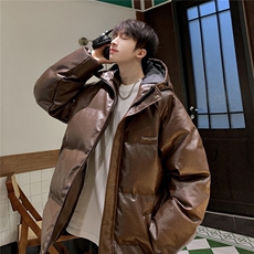 港风连帽鳄鱼纹金属装饰设计大码潮流休闲棉衣男MY77744P128控168，男装棉衣，星座227-7