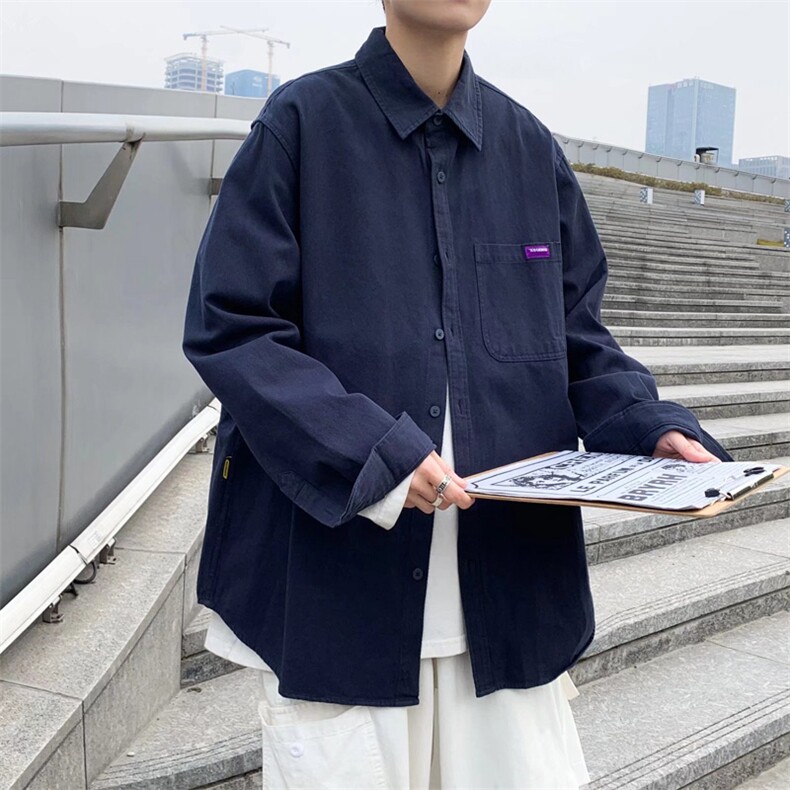 长袖衬衫春款男港风潮流灯芯绒CS09P35,男装衬衫,星座1116-2
