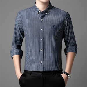 FN823662钱塘2020-1夏季新款男士条纹长袖衬衣时尚休闲衬衫P72图片