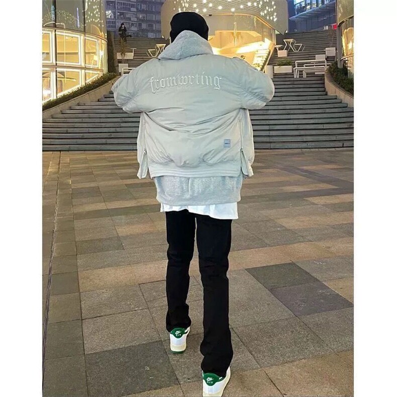 刺绣新款冬季美式大码棒球服加厚百搭男设计胖子高街潮牌宽松外套,女装短外套,四季星座505