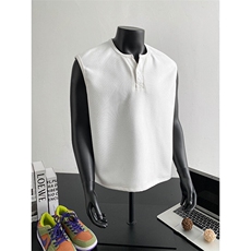 2025新款亨利领华夫格坎肩短袖宽松无袖背心xz906-Y132特P22，男装T恤，星座906（原电商a316-1）