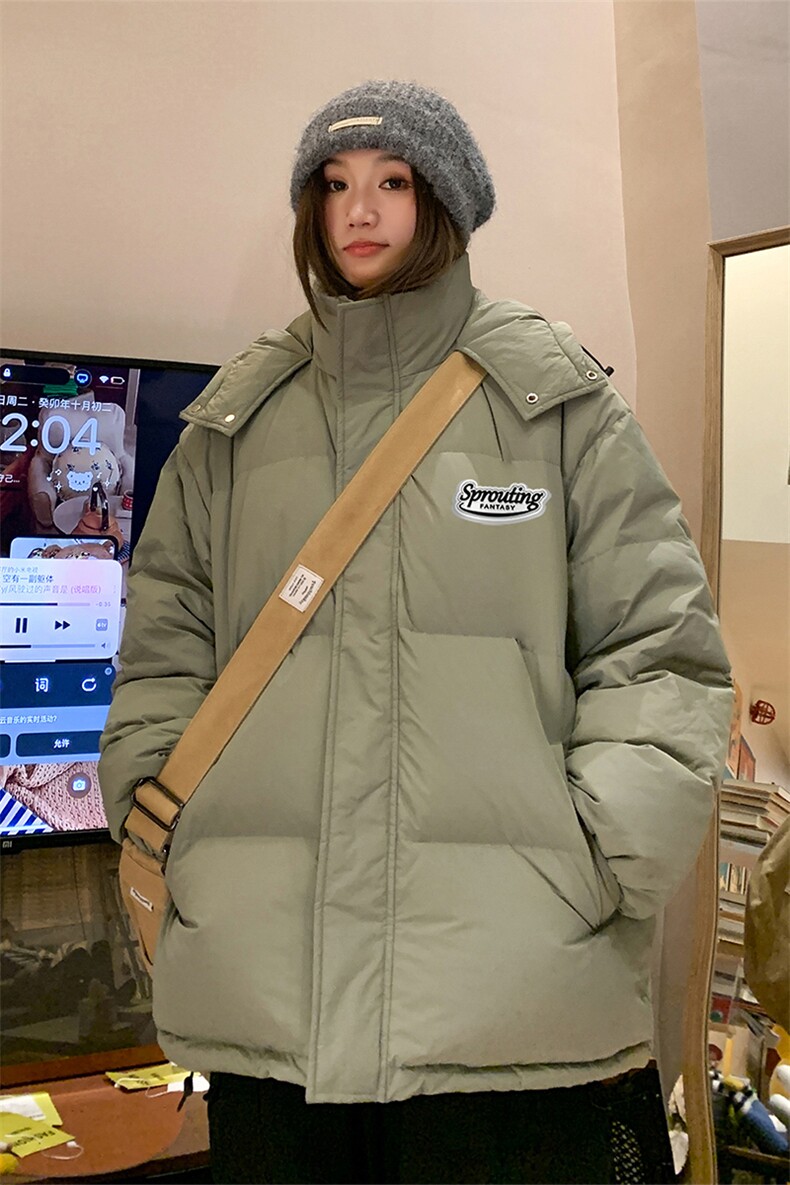中性民宿风新标白鸭绒贴标连帽羽绒服A268-YR361P225控298,男装羽绒服,电商A268