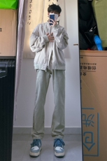 B221美式ins高街暗黑小众情侣毛巾绣直筒牛仔裤LK23021-P65控88，男装牛仔裤，电商B221