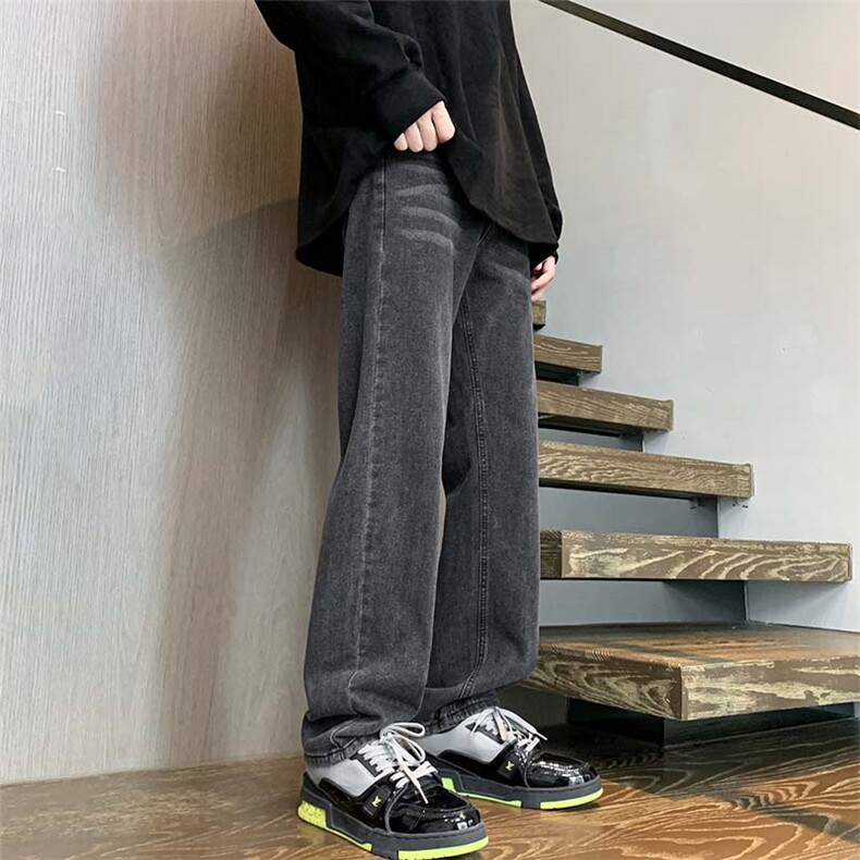 秋季牛仔裤男百搭长裤潮流宽松直筒阔腿裤子A080-9601-P40控68,男装牛仔裤,电商A080