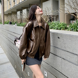 高级感炸街机车pu皮衣夹克女2025秋秋新款休闲小个子轻奢潮短外套图片