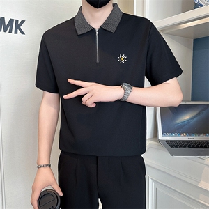 店主风社会小伙男士POLO衫新款男刺绣翻领保罗衫301A-1/PL123/P58图片