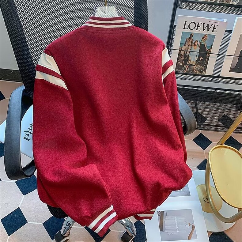 黑色棒球服外套2025年新款春秋美式百搭休闲短款夹克上衣WT502,男装夹克,星座601-2