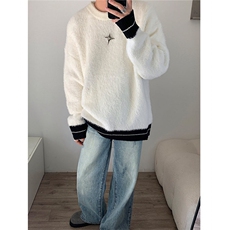 TP26-P26软糯圆领毛衣男秋冬韩系马海毛针织衫慵懒高级感外套，男装针织衫/毛衣，星座1501