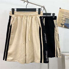 潮短裤男夏季2023条纹潮牌美式宽松运动直筒五分休闲DK0014-P32，男装休闲裤，星座308B-2