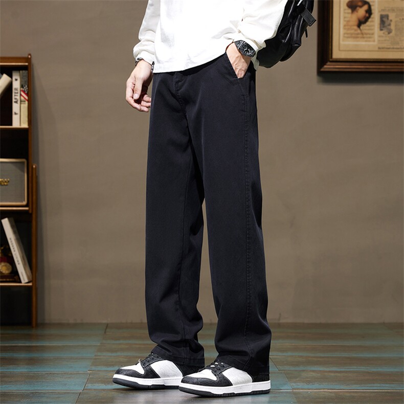 休闲裤男士新款裤子百搭潮流帅气直筒宽松阔腿长裤秋冬Y3166-P40，男装休闲裤，星座509