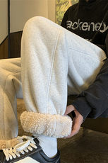 加绒加厚羊羔毛束脚卫裤深度库存XZ604-K101-P60控78，男装休闲裤，星座604