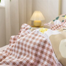 2021新款韩版磨毛四件套珞珈樱花-森绿咖，床品套件磨毛活性，昊翔家纺