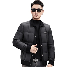 新款秋冬款立领90绒子白鸭绒羽绒服外套中年男士加厚羽绒服夹克，男装夹克，钱塘723