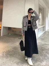 千鸟格毛呢，其它，时代公主