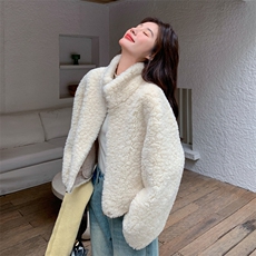 新品大货皮毛一体外套8158-P195控288，女装毛呢外套，2C196