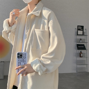 8XL-M加绒灯芯绒衬衫大码复古秋冬翻领上衣外套CS9001/P58加绒68图片