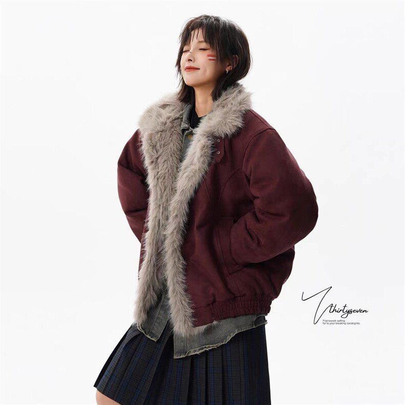 (网图)复古鹿皮绒座山雕棉服潮牌情侣百搭保暖棉服313B-PM08-P115,男装棉衣,星座313B
