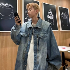 美式水洗牛仔夹克男秋季ins设计感小众情侣款高级感外套JX368，男装夹克，星座1116A-1（原606A）