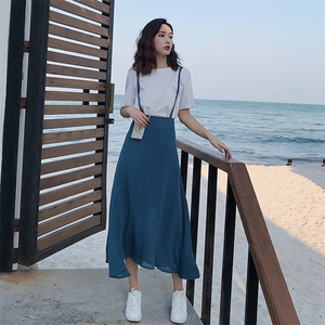 夏季主推款现货！仙雪纺背带裙+T恤套装1307-0828-P85-控128图片