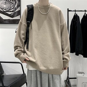 2025年男士针织圆领纯色打底宽松毛衣男 A169 M01 P40图片