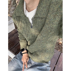 假两件麻花毛衣男冬季慵懒毛线衣软糯内搭v领针织衫MZ13，男装针织衫/毛衣，星座1116A（原606A-3）