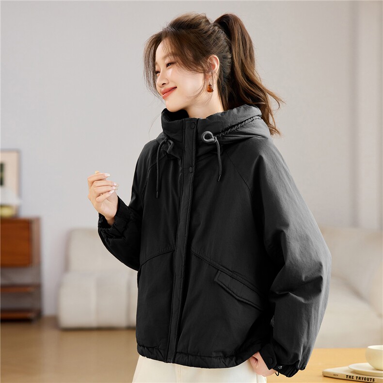叶笙衣82550带帽拉链棉衣,女装棉衣/棉服,叶笙衣