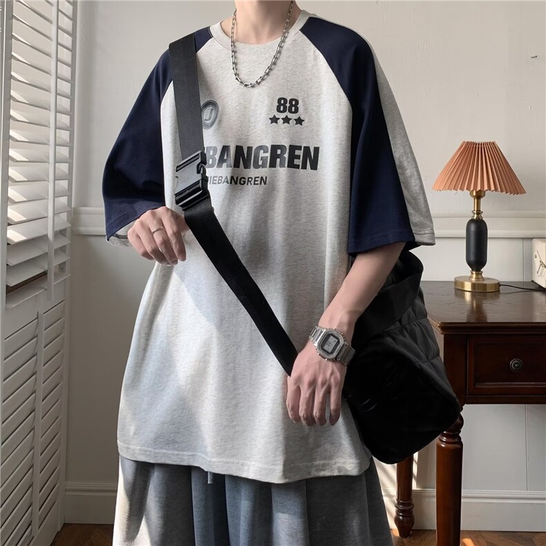 2024春夏季新款男休闲圆领短袖纯棉双纱T恤AKC13P40,男装T恤,星座1116-2