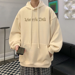 卫衣男连帽咖色潮牌美式复古秋冬季加绒加厚宽松oversize高街外套图片