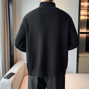 秋季新款外套男士韩版立领毛衣休闲痞帅潮牌针织开衫男装YM1603图片