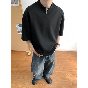 高品质立领夏季新款男装纯棉时尚短袖T恤半袖 XZ212-QXS127-P39图片