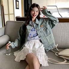 2025秋款现货韩版通勤牛仔外套2C090-1060-P125-K178，女装短外套，2C090