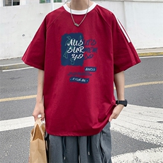量大优供抖音视频支持得物品质配合二开美式三条杠短袖t恤ZD223，男装T恤，电商A486