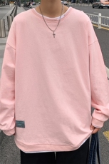 A101-P38港风假两件卫衣男士大码宽松长袖t恤潮男装，男装卫衣，电商A040