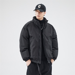 现货冬季美式休闲加厚雪山外套夹克立领纯色三防户外工装棉服