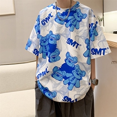 特P25控48港风华夫格印花松休闲短袖T恤五分半截袖XFT223，男装T恤，电商B370