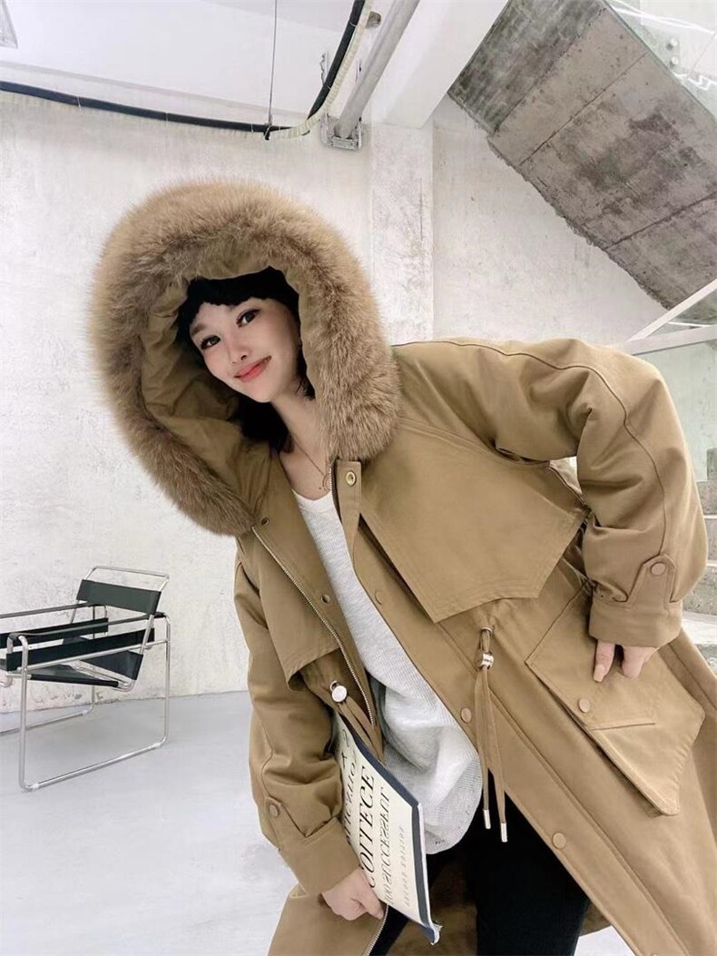 2022冬装新款设计师定制大长款狐狸毛领派克，其它，泰靡(1F)