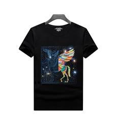 潮牌短袖T恤夏季男简欧货燙钻印花亮片大码休闲圆领A4409-P68，男装T恤，电商A227B（原钱塘4066-1）