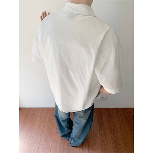抖音得物二开高品质 25夏季中性风冰丝休闲衬衣垂感宽松上衣 DT21图片